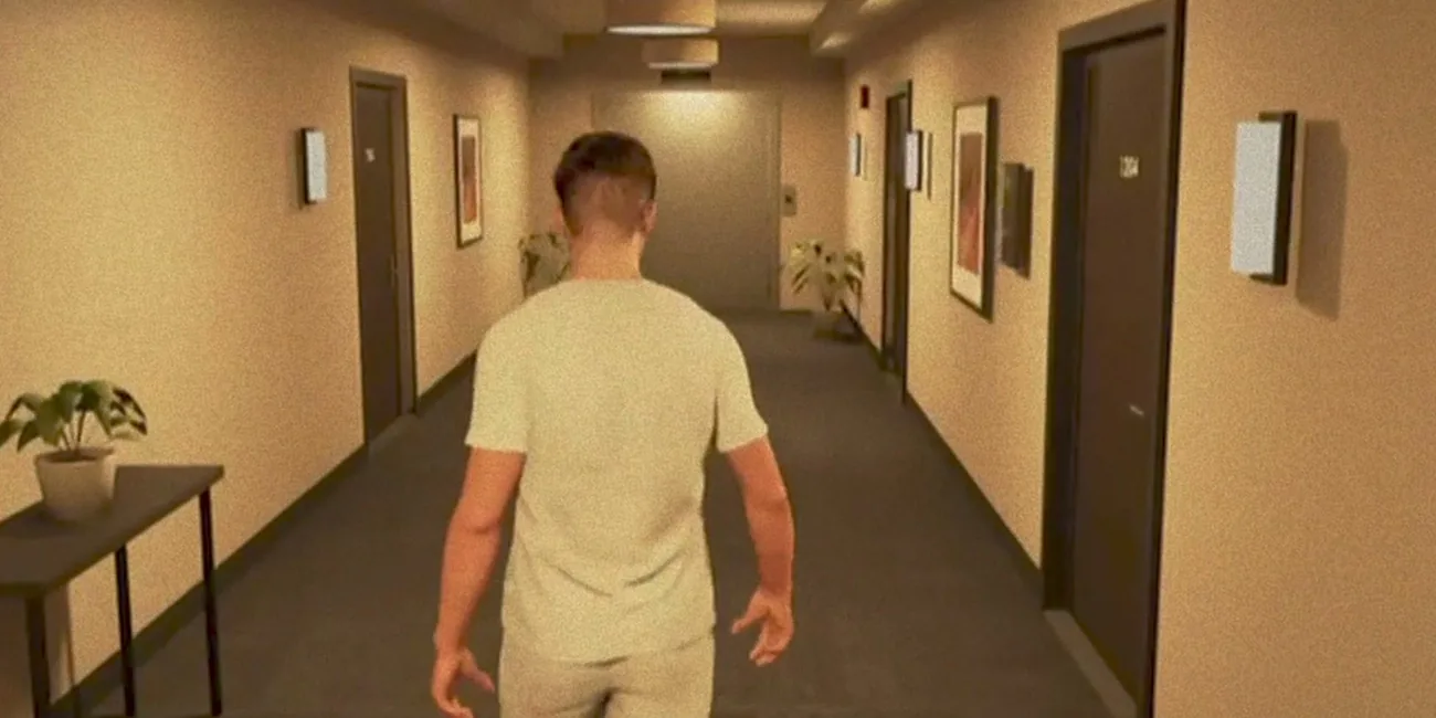 Prophecy Quest concept footage: the player walks his apartment hallway